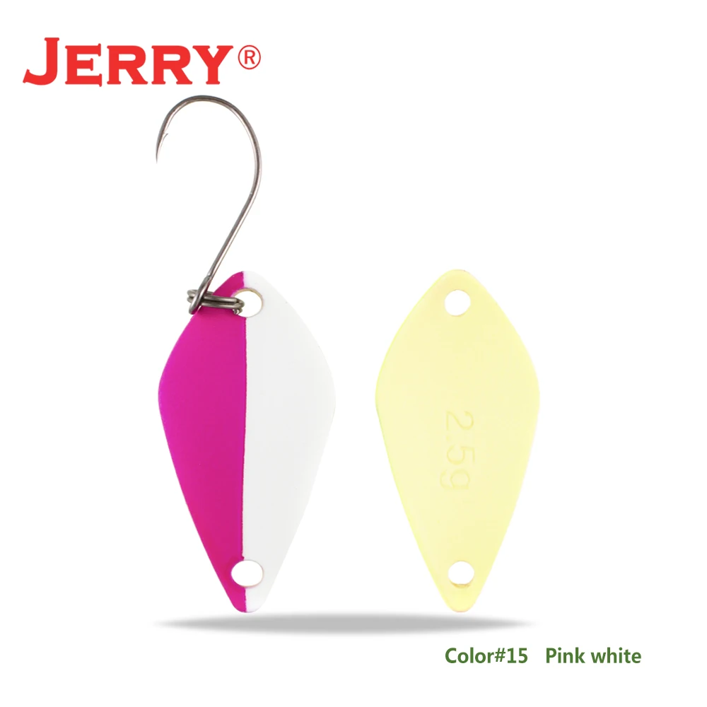 Jerry 2,5 г 3,5 г 5,5 г маленькие микро рыболовные ложки форель Колеблющаяся блесна для рыбалки Спиннер приманка двухсторонний цвет - Цвет: pink white