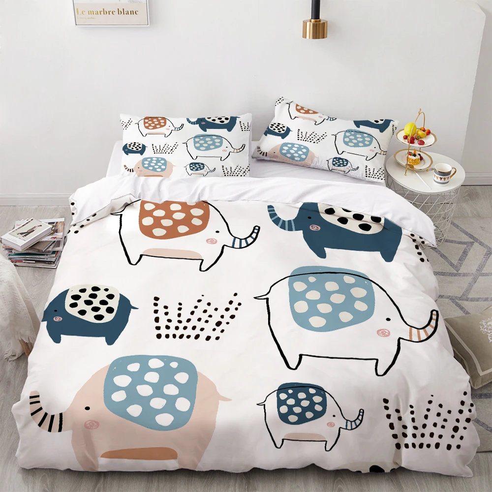 Комплект постельного белья из 3 предметов слон кровати одеяло пододеяльник