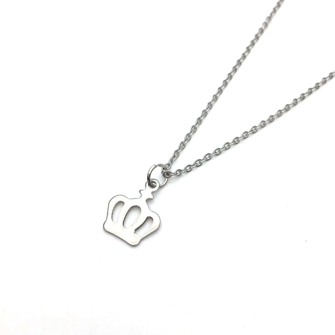 Модные женские цепочки из нержавеющей стали ожерелье с подвеской в виде короны