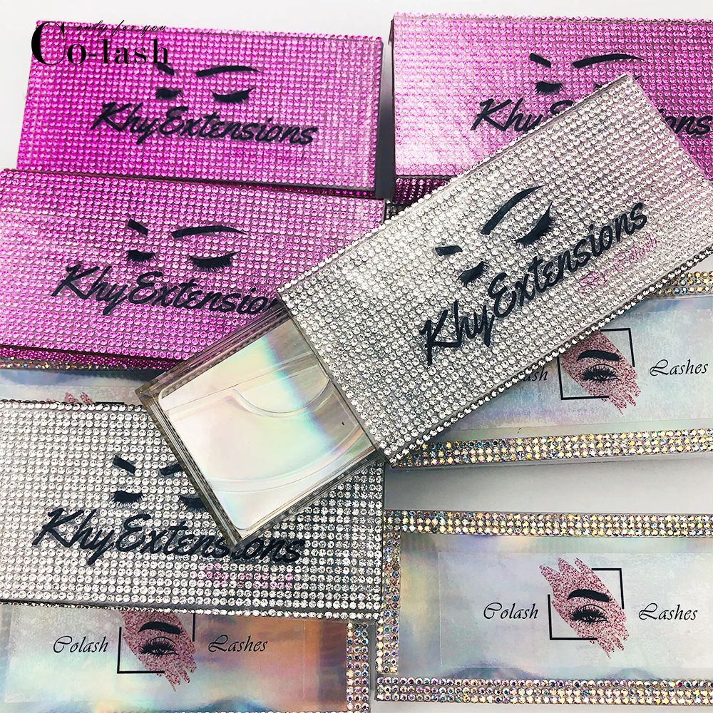 Colash wholesale diamond mink eyelash packaging case fake 3d mink eyelashes boxes diamond case lashes empty