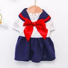 Платье для собак с красным бантом, юбка для кошек и щенков, милая Одежда для девочек, летняя одежда для собак чихуахуа, йоркширских терьеров, мальтеse, Померанской одежды Xs