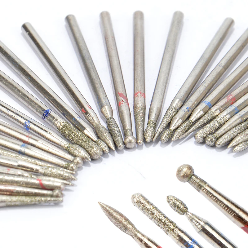 

ZKO 25 Types Diamond Rotate Burr Electric Nail Drill Bits Milling Cutters For Manicure Cuticle Remove Clean Nail File Tool