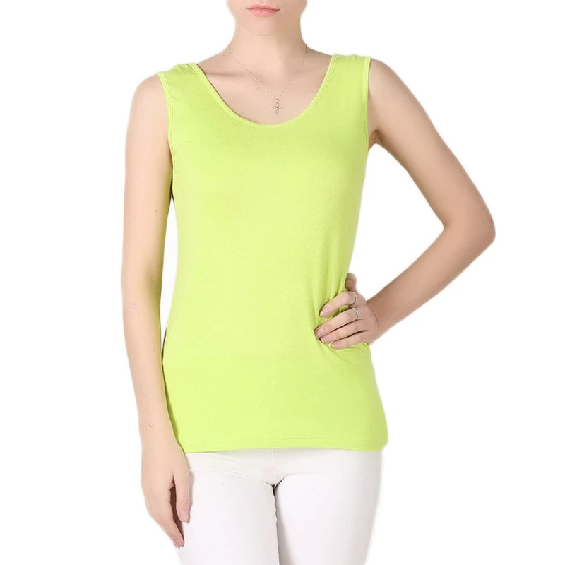 Новинка Летний жилет с U-образным вырезом майка большим воротником нижняя