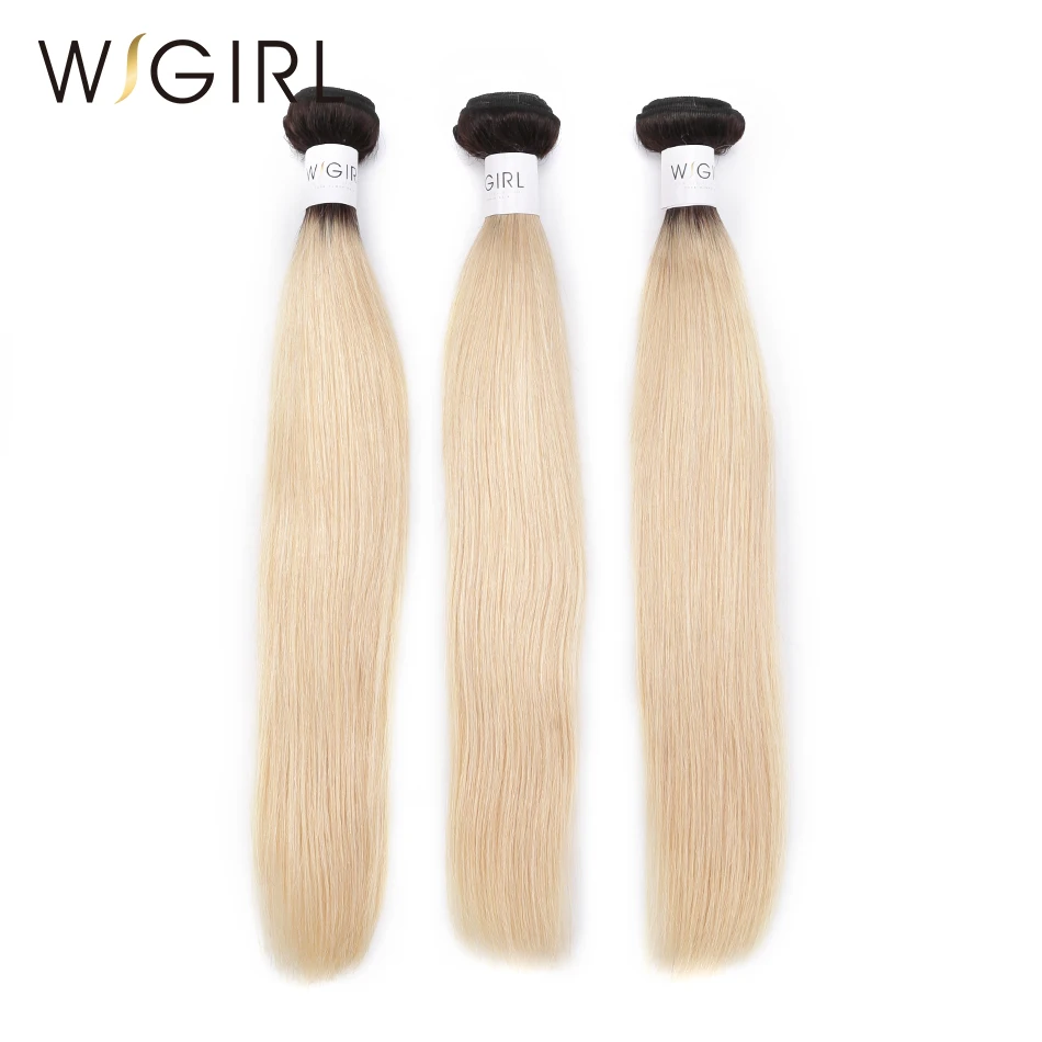 

Волосы Wigirl, бразильские волосы, 3 пряди 1B/613, светлые прямые человеческие волосы с эффектом омбре, волнистые, темные корни, Платиновый цвет, пу...
