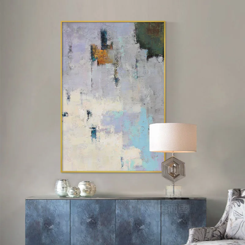 

Simple Modern Decorative Painting Hand-painted Abstract Oil Painting Model Room Significantly Company Painting Wall Decor Canvas