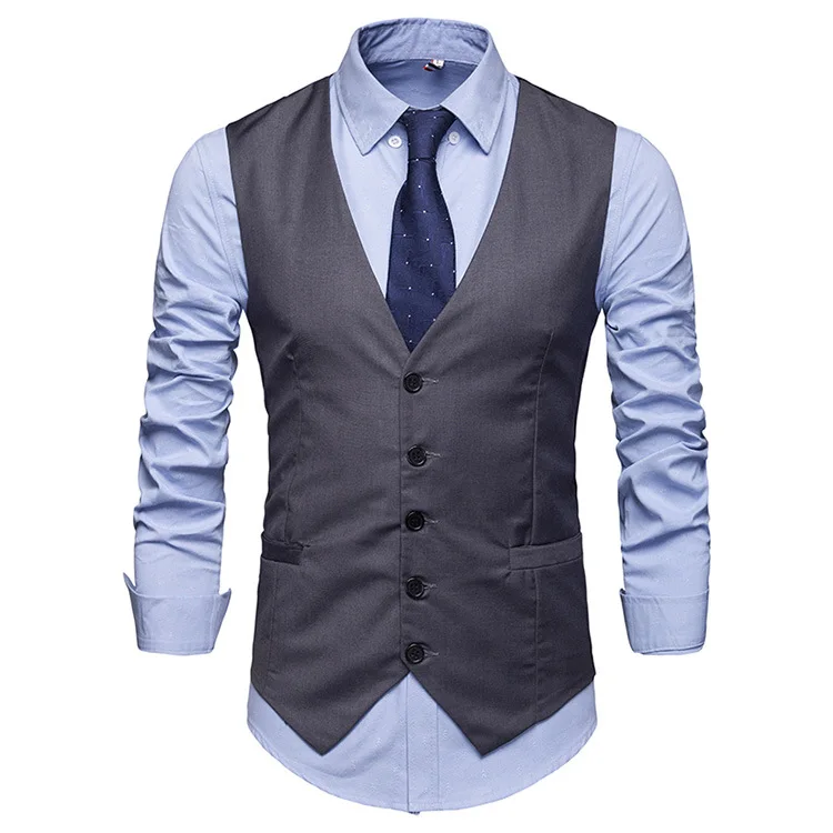 Размера плюс S-7XL мода Slim Fit без рукавов мужские свадебные жилеты 9 Цвета