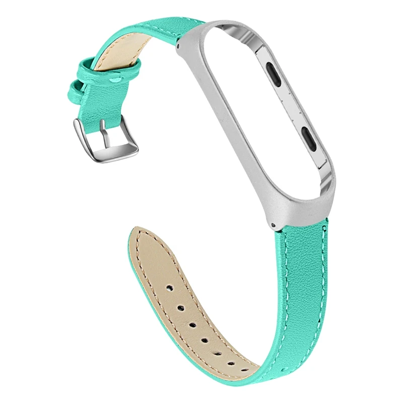 Teal green Joyozy Новая мода ремешок для часов бизнес легкий кожаный браслет регулируемый Замена для xiaomi mi Band 3/4 ремешок для часов - Цвет ремешка: Teal green
