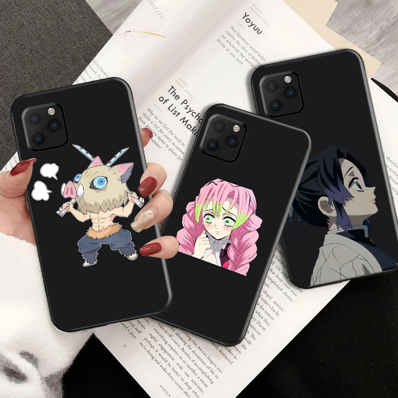 

Anime Demon Slayer Phone Case For iPhone 11 Pro 11 11 Pro Max Kamado Nezuko Aga anjirou Kamado Nezuko Rengoku Coque Back Cover