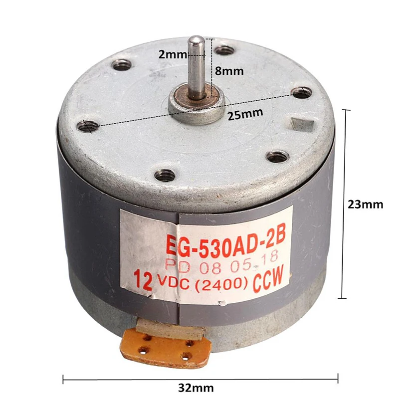 EG-530AD-2B, Круглый Шпиндельный двигатель, 12 в пост. Тока, 2400 об/мин