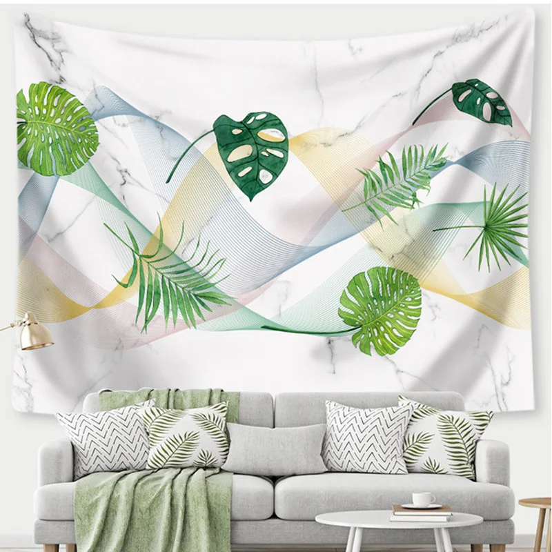 

green leaves wall tapestry bohemian tapiz psicodelico bedroom decor tapiz para pared wall hanging