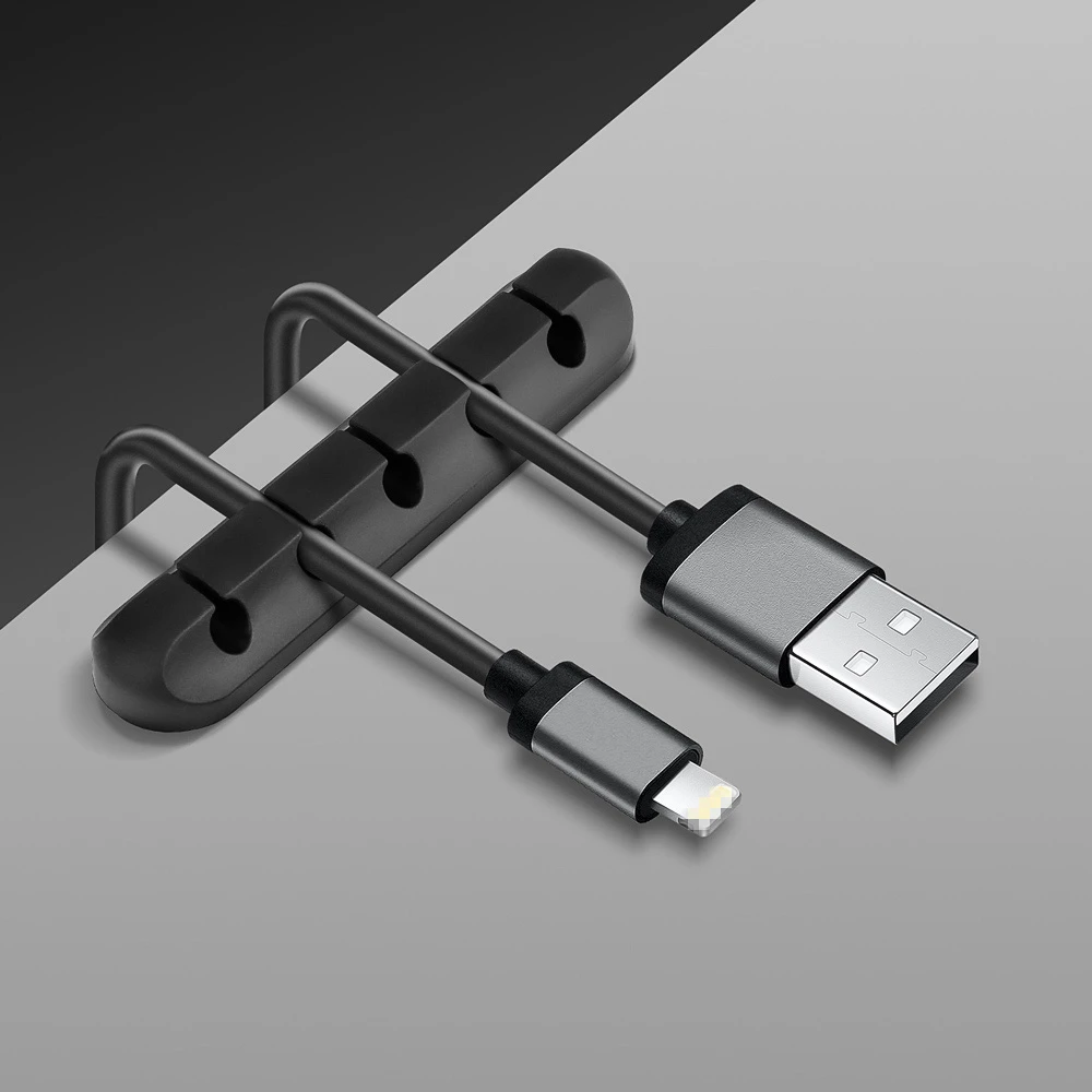 Органайзер для кабелей Geartronics силиконовый держатель USB гибкие зажимы управления