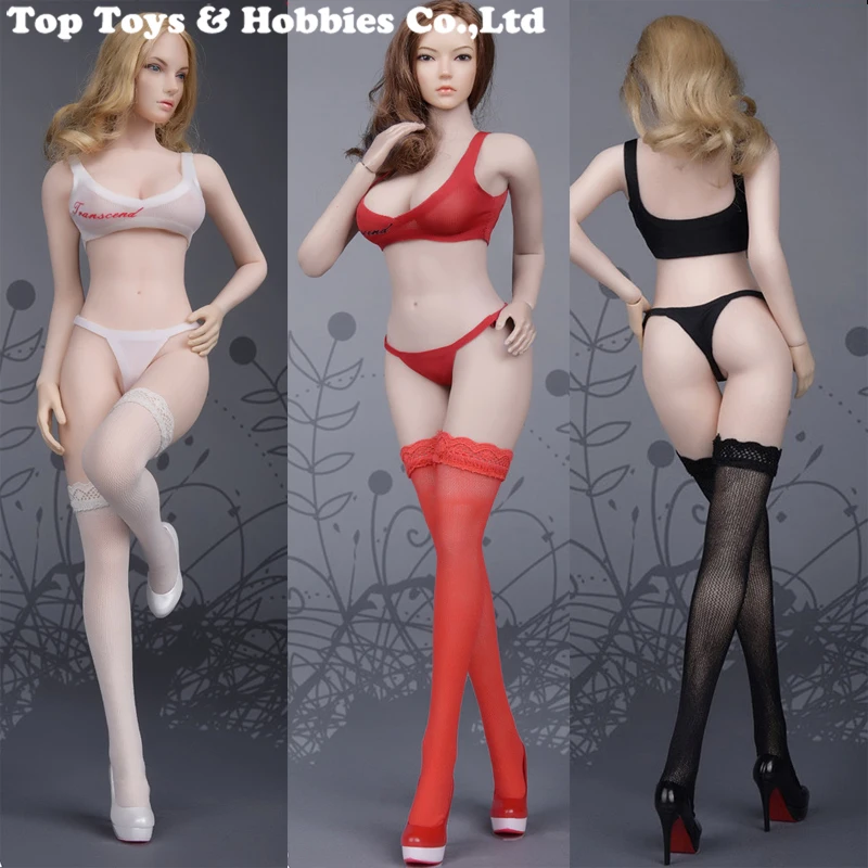 

1/6 Scale FG067 Tricolor Seamless Stockings Underwear Suit Girl clothing Toys model For 12'' Action Figure Body