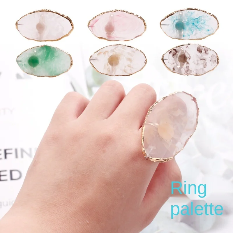 

Nail Art Ring Palette Agate Phnom Penh Resin Crystal Nail Pieces Design Show Tools Supplies For Professionals Nails Accessories