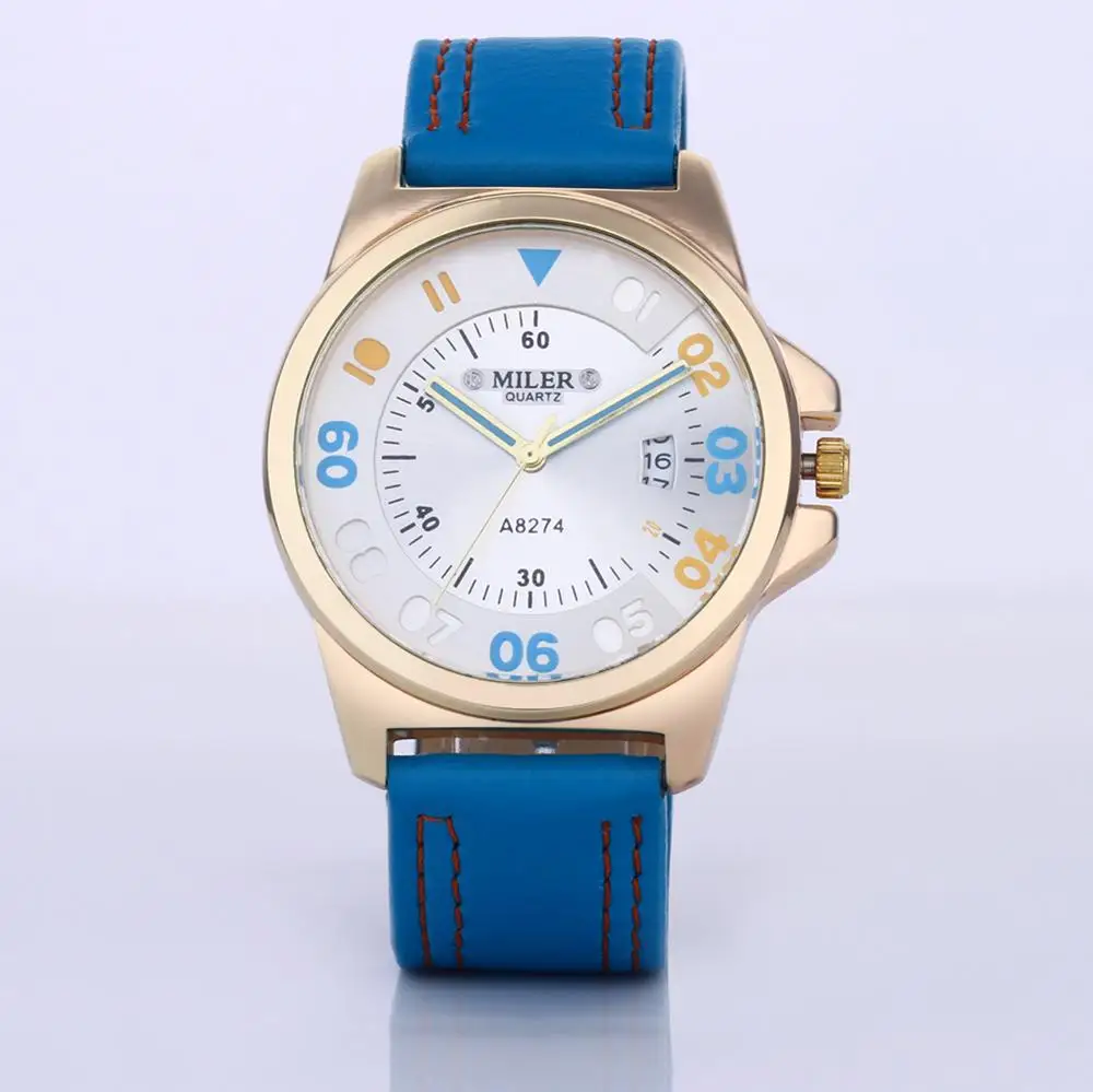 Мужские часы 2019 милые спортивные военные с кожаным ремешком модные кварцевые