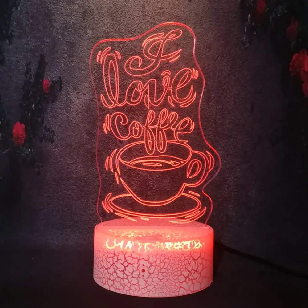Блеск креативный городской Досуг кофейная модель лампа настольная 3D оптический