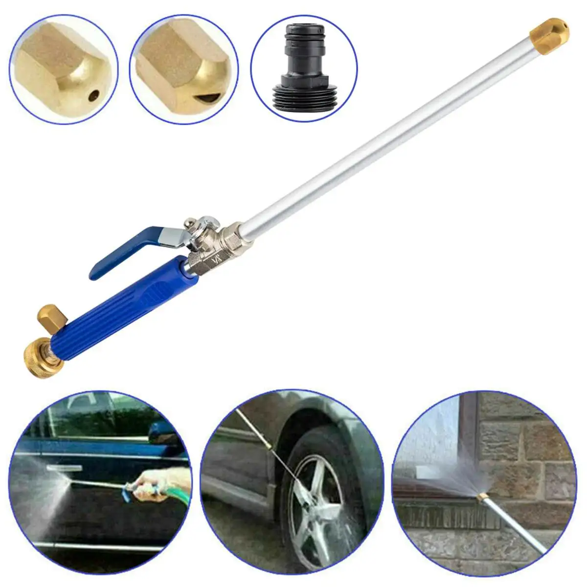 

High Pressure Power Washer Car Water Spray With Nozzle Hose Tips Garden Tool Car Washer