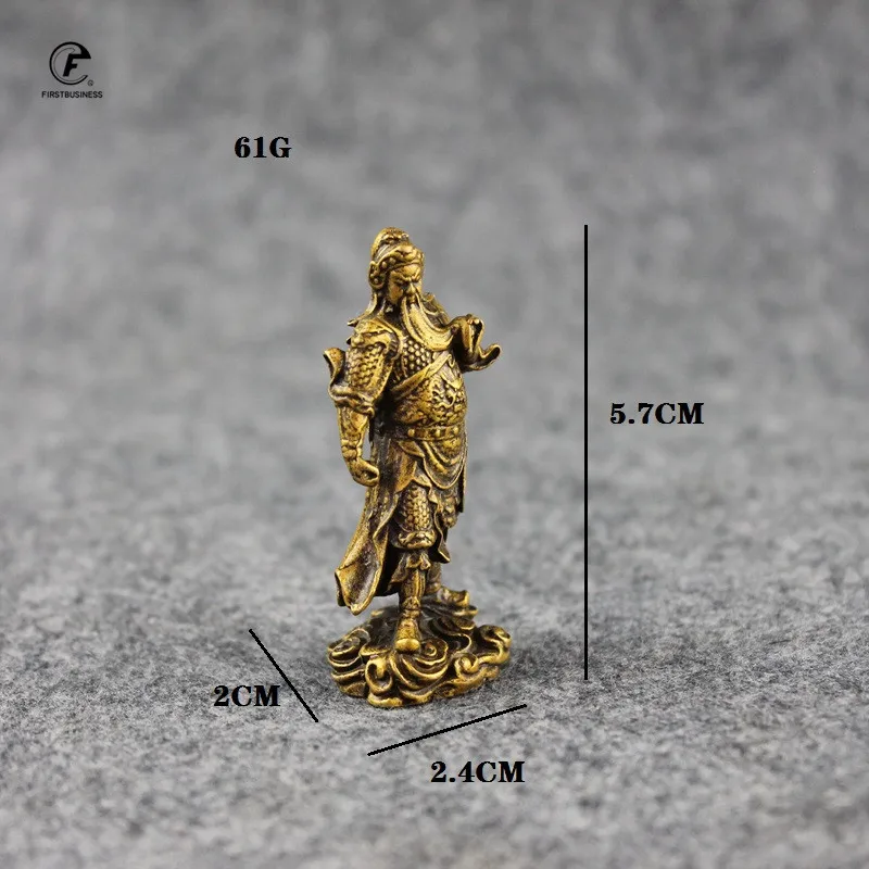 Медь шламовый китайский Бог богатства Статуя Гуань Гун маленькие украшения