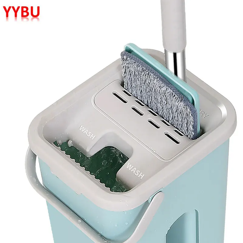 YYBU микрофибра Швабра для пола с ведром Ручная стирка плоская выжатая ленивая