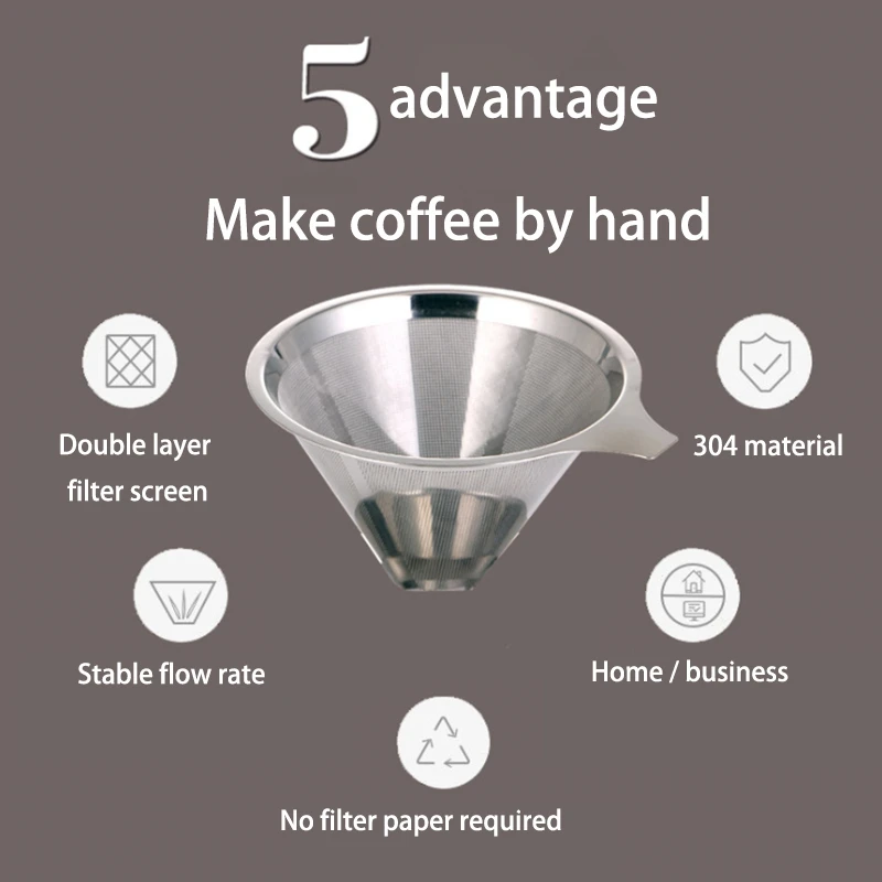 2 шт. фильтр для кофе разделитель чая воронка двухслойный ручной Sn с соевым