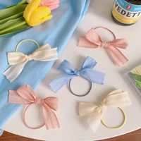 sweet bowknot rubber band hair ring cute girl hair accessoires elastic headband for ponytail candy color hair loops 2021 new