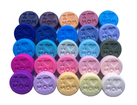 Candy B Новинка 100 шт я люблю маму Силиконовые Прорезыватели свободные бусины плоской круглой формы жевательные бусины для DIY соска для зубов Шарм Детские зубные кольца - Цвет: Candy B