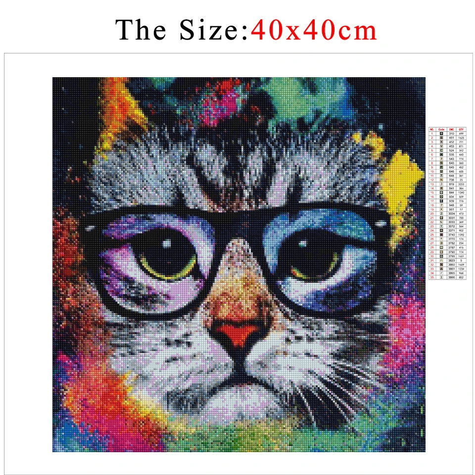 AZQSD Diamond Painting Full Square Drill Cat Home Decoration Embroidery Sale Animal Picture Handmade Craft | Дом и сад