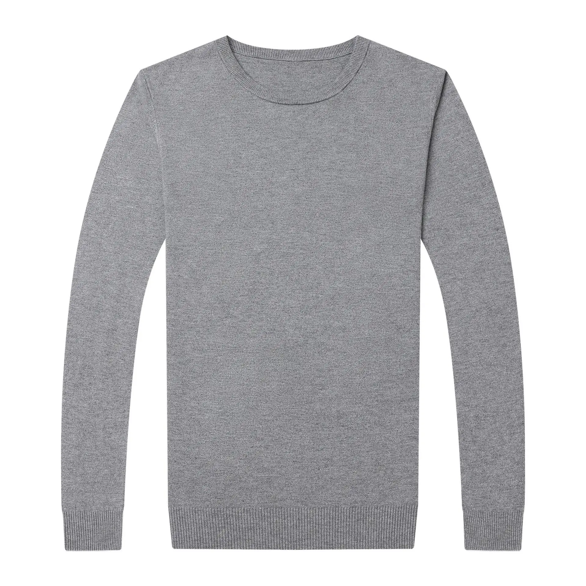 

2020 Autumn New Men's Round Neck Knitted Pullover Business Casual Solid Color Sweater Bottoming Shirt Male Brand Clothes