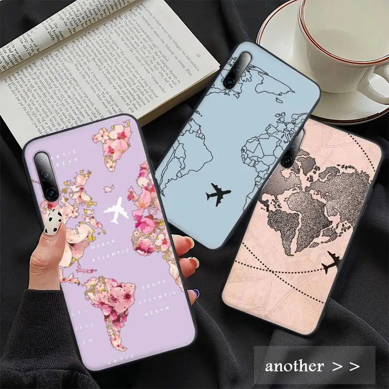 

World Map Travel Phone Case For Redmi Note 6 8 9 10 Pro 10 9s 8t 7 5A 5 4 4x Silicone Cover