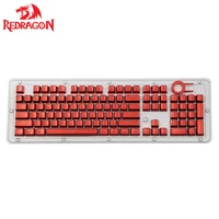 redragon keycaps 104 backlit red electroplate pudding keycap set with puller for diy cherry mx rgb mechanical keyboard