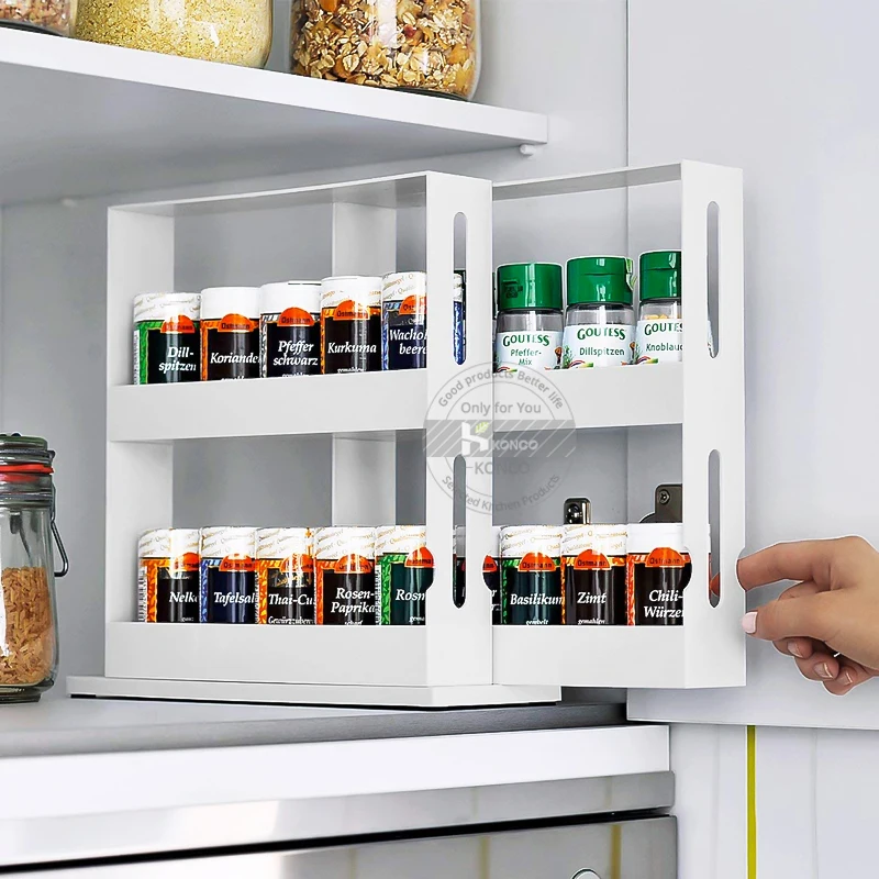 Многофункциональная вращающаяся полка для хранения кухонных специй стеллаж