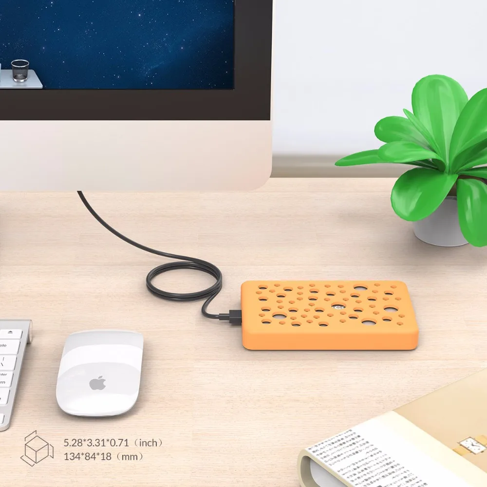 

ORICO 2.5 Inch Hard Drive External Box Aluminum 5Gbps USB3.0 to SATA with Silicone Protective Cover Metal Heat Dissipation Case