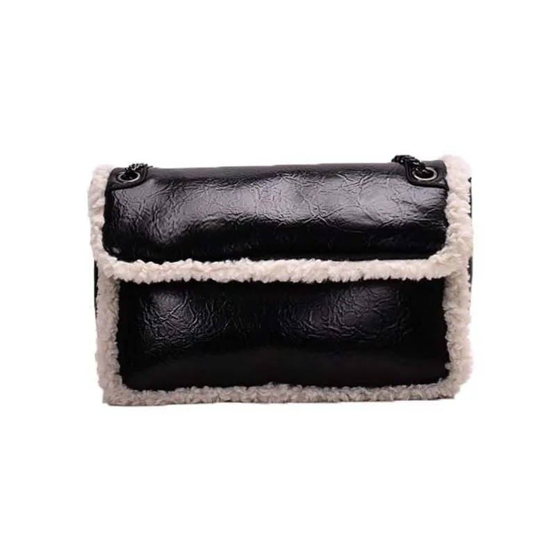 

Autumn and Winter Retro Plush Women Fashion Bags Casual Tote Bag Large Capacity 2020 Chains Single Shoulder Female Bags Purses