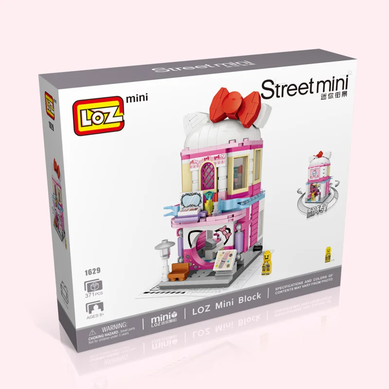 LOZ Mini Street View City строительные блоки DIY сборка Обучающие кирпичи 3D архитектура модели магазин детский подарок рождественские игрушки - Цвет: Makeup shop With box