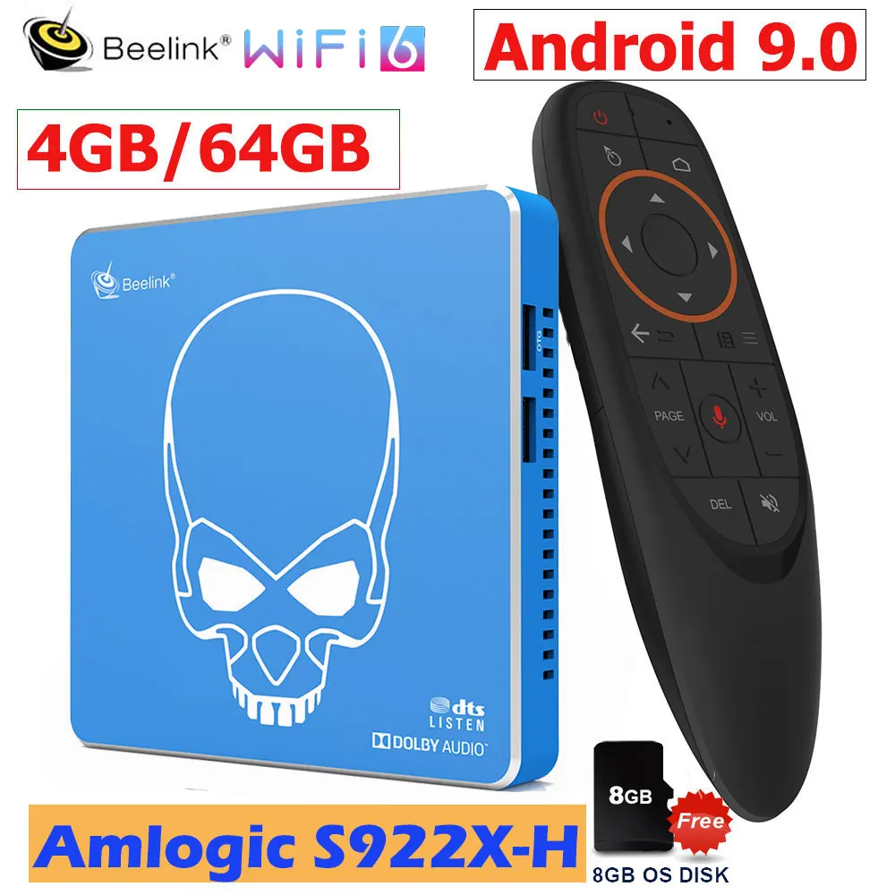 Beelink GT KING PRO умная ТВ приставка Android 9 0 4 Гб DDR4 64 ROM Dolby Audio DTS прослушивание 4K HD Hi Fi