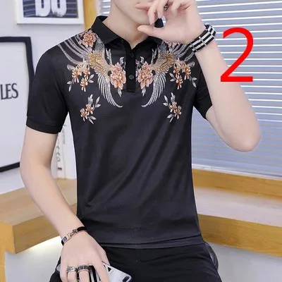 

Round neck ice silk trend solid color Korean version of the self-cultivation silk t-shirt bottoming shirt