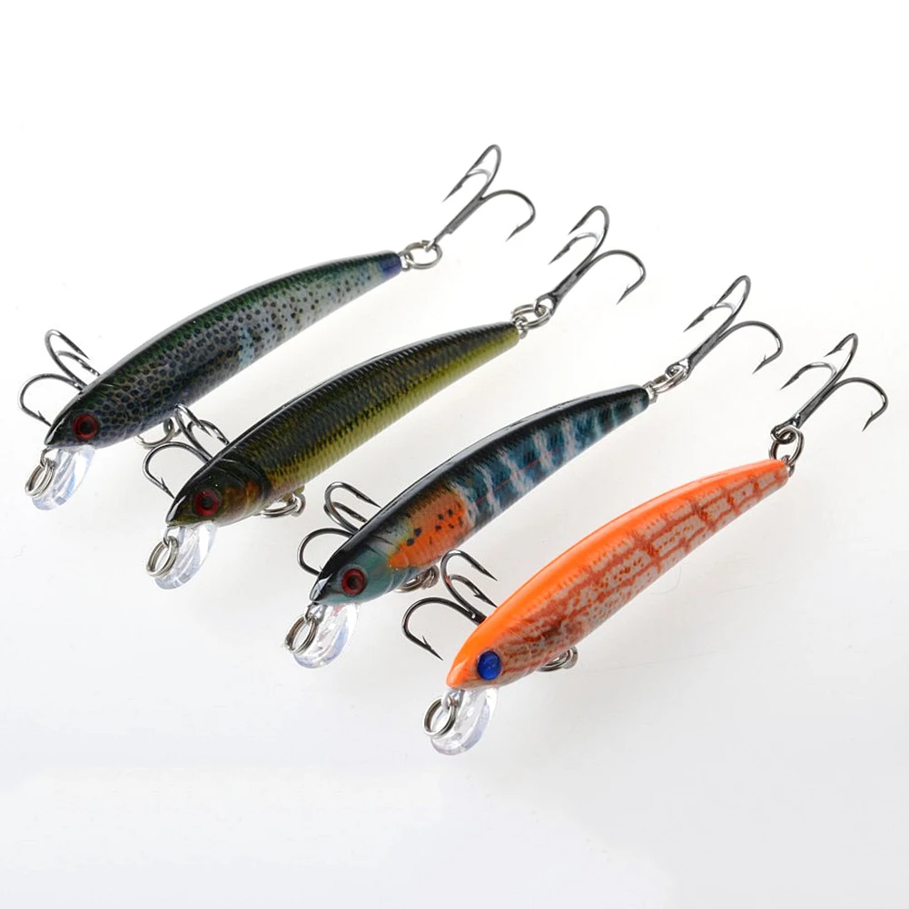 

7.5cm Artificial 3D Eyes Plastic Hard Lure Crankbait Wobblers Jig Fishing Bait with Two Hooks Artificial Japan Swimbait Tackle
