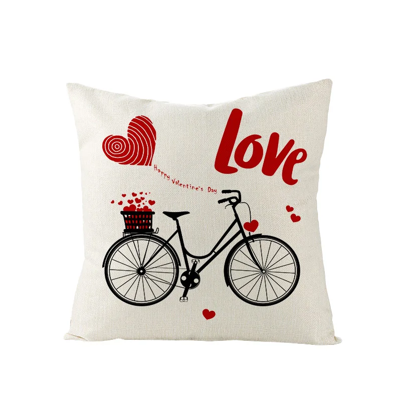 

Cushion Cover Nordic Valentine's Day Pillowcase Custom Red Love Letter Linen Cushion Cover Sofa Office Cushion Pillowcase Cover