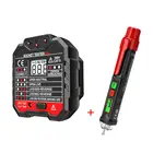 Protmex Тестер Напряжения Бесконтактный светодиодный фонарик + розетка Тестер питания розетка детектор напряжения настенный выключатель