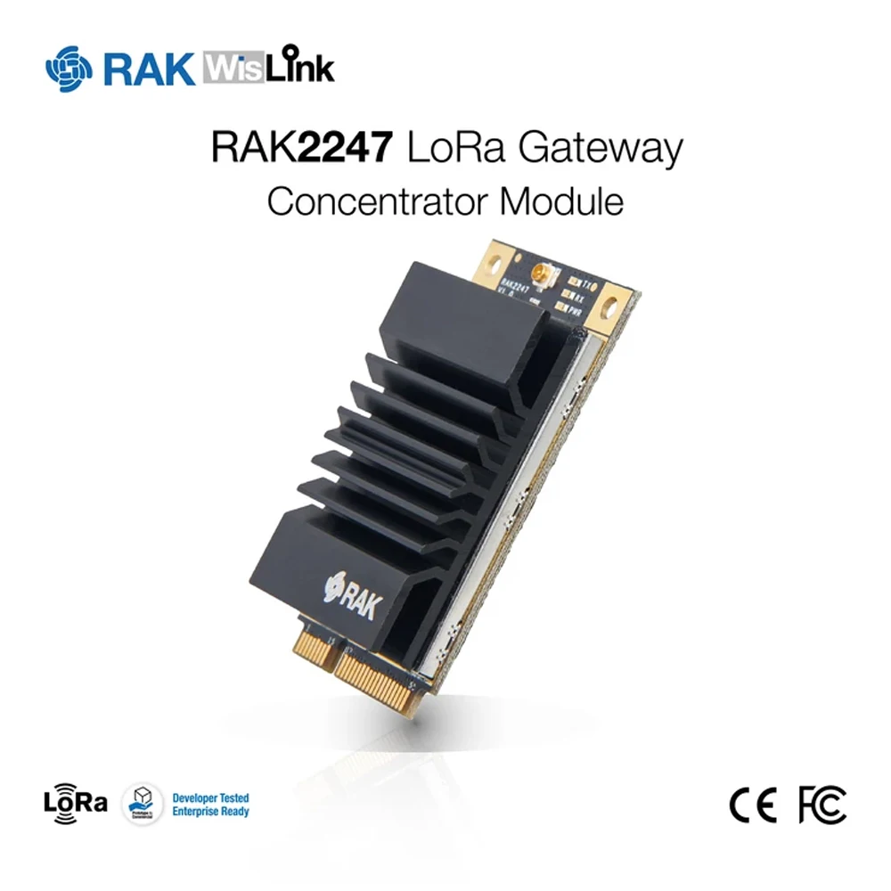 

RAK2247 WisLink Mini PCIe LoRa Gateway Concentrator Module SX1301 Chip LoRaWan 1.0.2 Stack SPI / USB Interface 868 / 915MHz