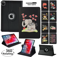 cartoon rotating tablet case for apple ipad pro 9 7pro 10 5 2017pro 11 2018pro 2020 11 pu leather stand cover case