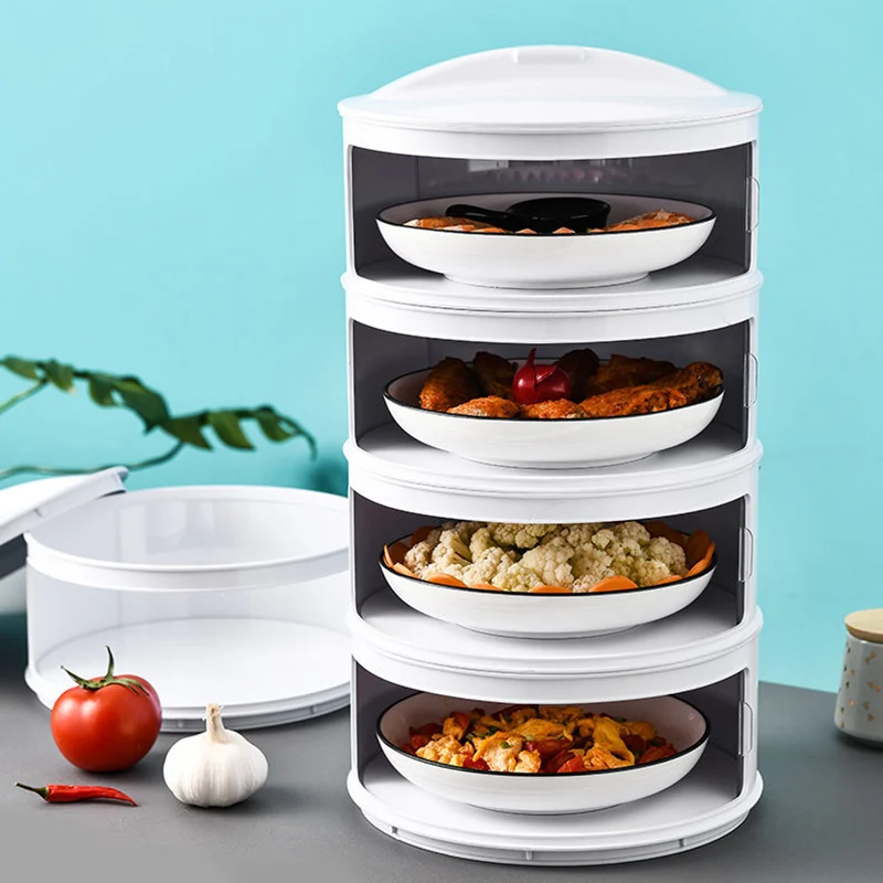 

Transparent Stackable Food Insulation Cover Dustproof for Home Kitchen Refrigerator JAN88
