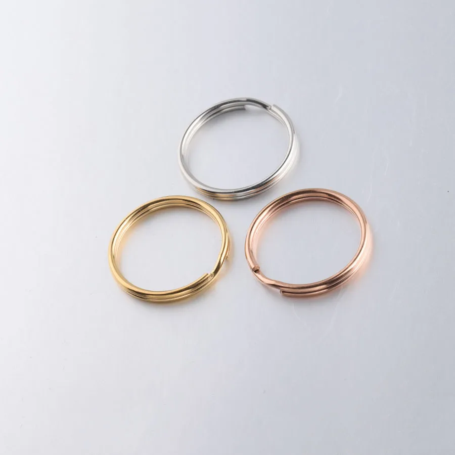 

Key Ring Stainless Steel Smooth Key Ring Flat Ring DIY Car Keychain For Jewelry Making 1.5x25mm