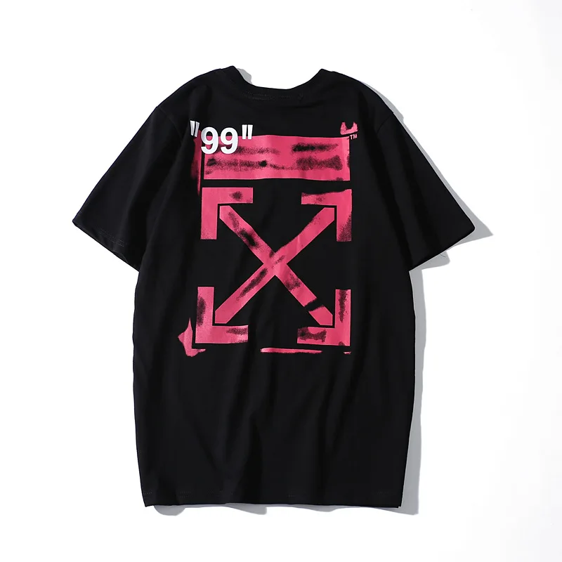 

OFF WHITE 99 graffiti T-shirt OW new summer short-sleeved street star street star with the same style of trendy men and women