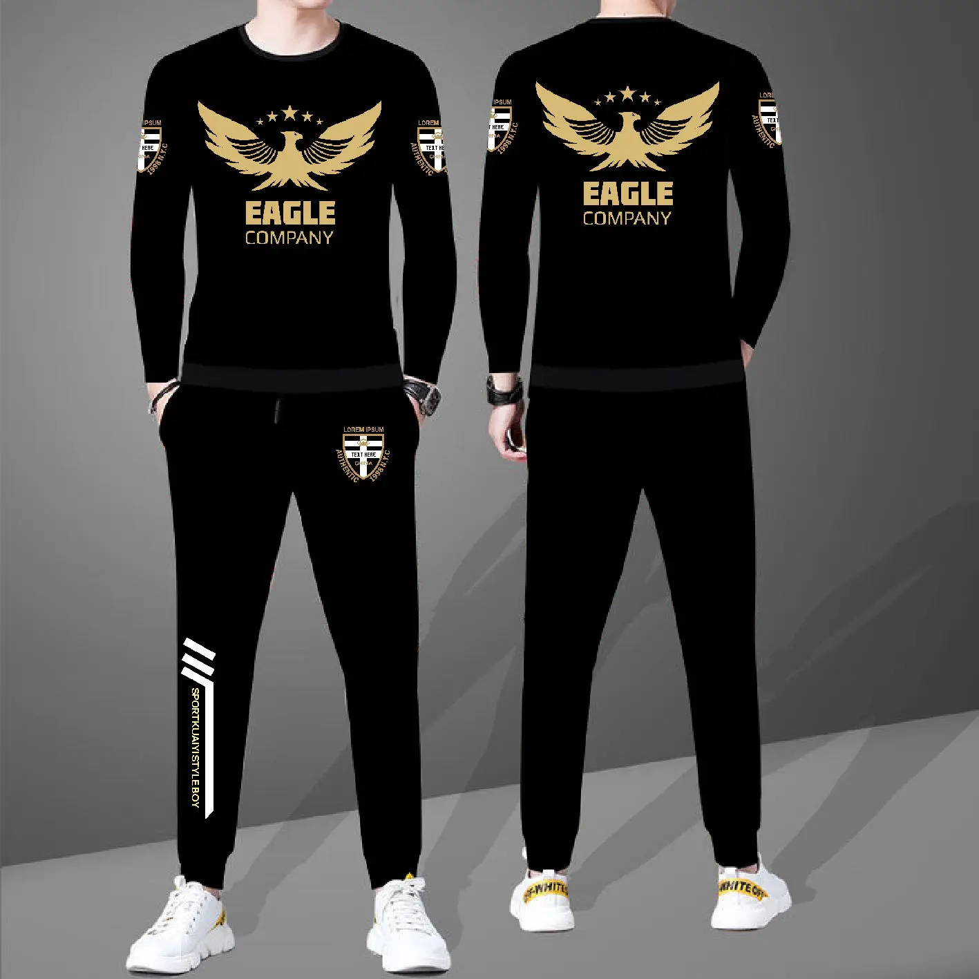 Warm clothes fall cotton outdoor sports wear leisure clothes suit for boys sports set of clothes