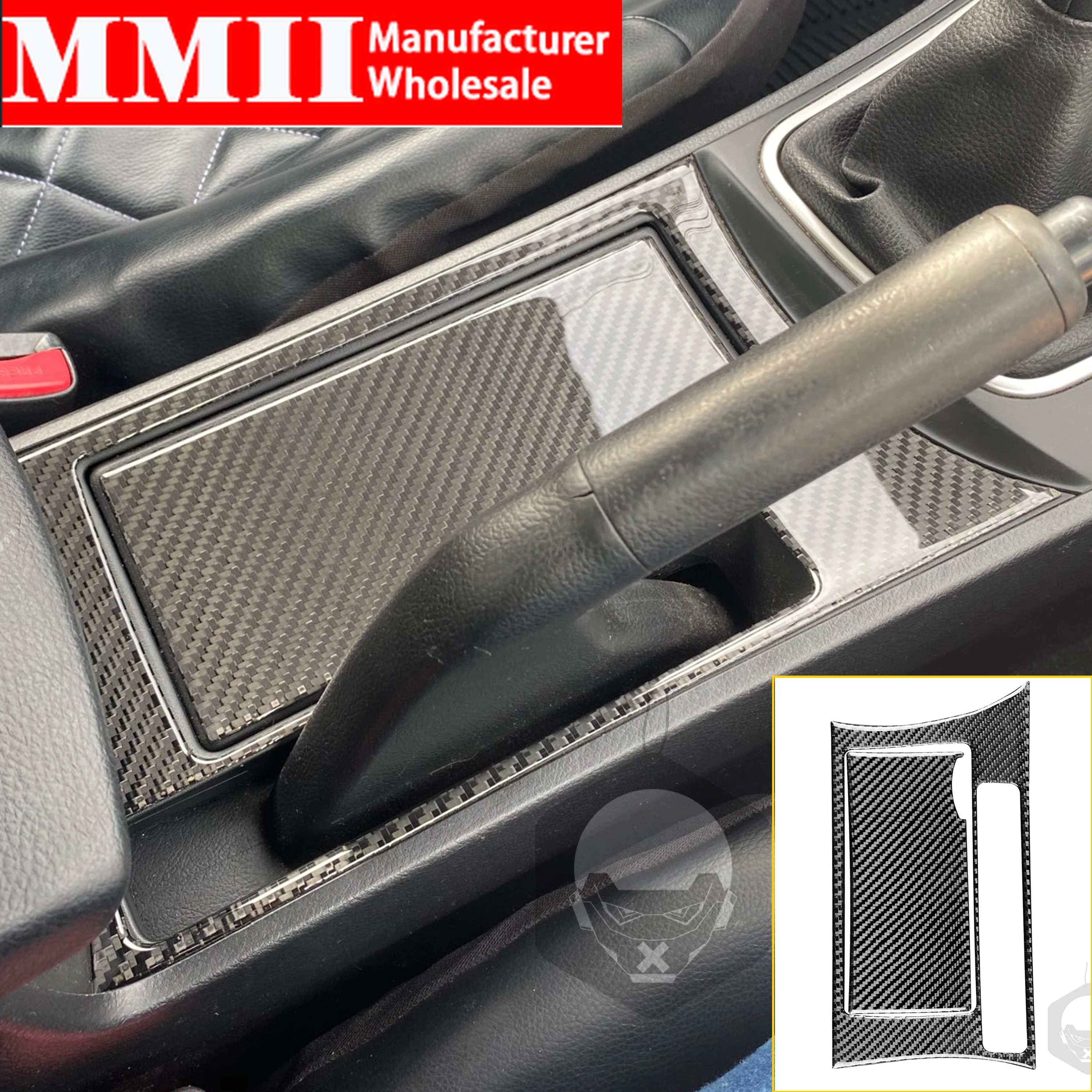 Carbon Fiber For Mazda 3 Axela 2010 2011 2012 2013 Center Console Cupholder Handbreak Panel Sticker Cover Accessories LHD RHD