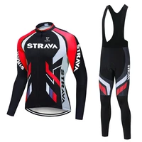 strava cycling set 2021 bicycle team autumn breathable shirts for men full sleeve bicycle team males cycling uniform