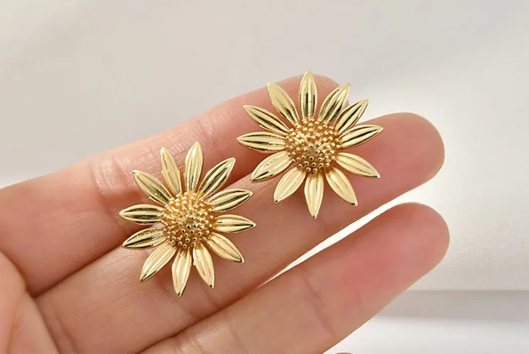 Покрытые медью 16 K настоящий золотой цвет весна маленькая Маргаритка цветок