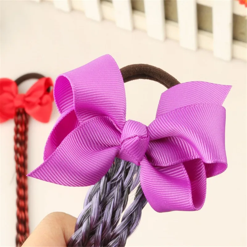 Аксессуары для волос цветной бант парик веревка девочек длинные косички банты