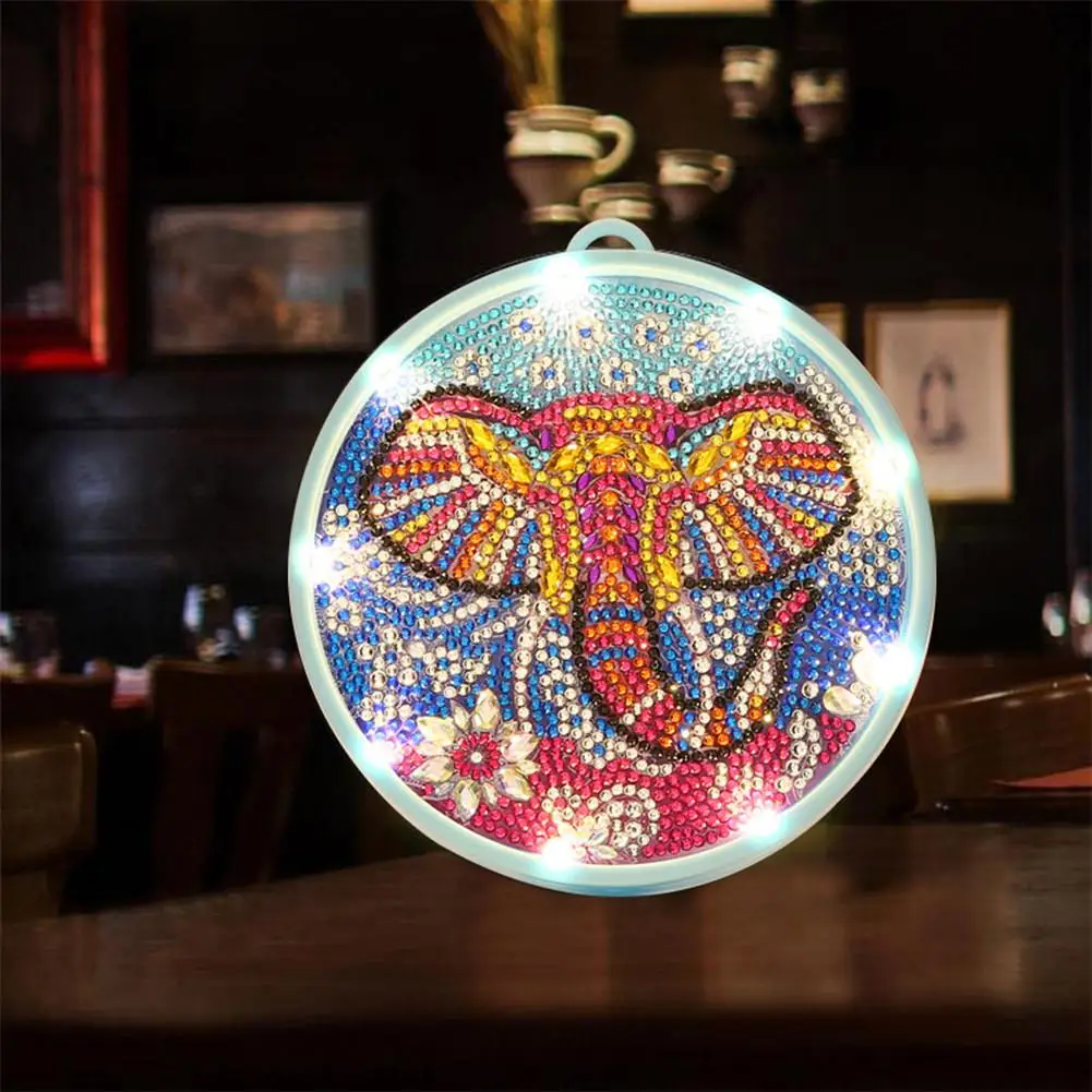 DIY алмазная живопись маленький Ночной светильник Бабочка слон кристальная лампа