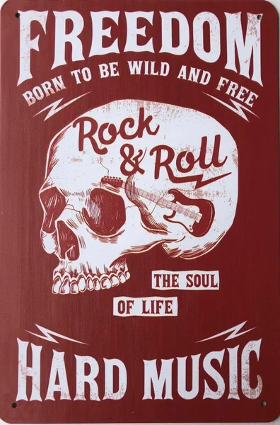 

ROCK & ROLL Rustic Metal Tin Sign 20x30 cm Vintage Rustic Garage, Bar & Man Cave